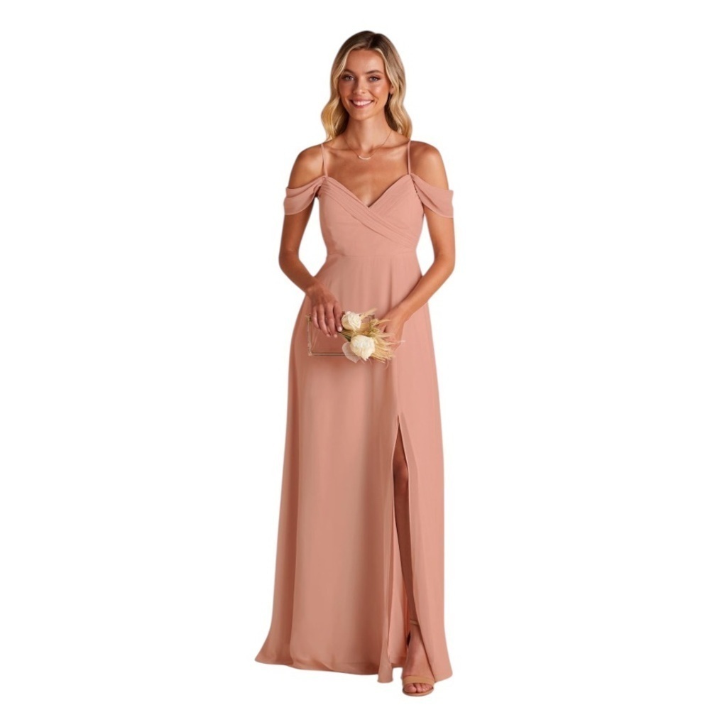 Birdy Grey NWT Spence Bridesmaid Dusty Rose Pink Formal Maxi Dress Gown Large